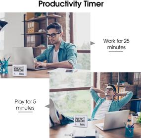 img 1 attached to AIMILAR Dual Screen Pomodoro Timer Clock: Digital Countdown Interval Timer for Cooking, Classroom, Teachers, Kids, Fitness - Adjustable 25, 5 Minute Productivity Timer with Alarm Clock