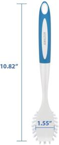 img 3 attached to 🧽 Amazer Kitchen Scrub Brush Sink Bathroom Brushes: Comfortable Grip Bristles for Efficient Pot, Pan, and Dishes Cleaning - 2-Pack with Scraper Tip!