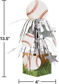 img 1 attached to ⚾ SEO-Optimized Sports Fanatic Baseball Centerpiece with Mini Cascade and Base - Classic White Design