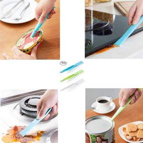 img 3 attached to 🧼 Versatile 3 Pack Kitchen Cleaning Scraper Tool: Multipurpose Stiff Grill Scraper, Scratch-Free Cleaning Tool, Label Remover, Gum Scraper, Bottle Opener, and Can Opener