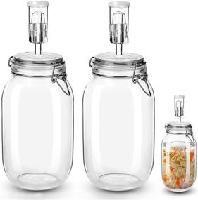 img 4 attached to 🥗 Complete Fermentation Kit - 2.1 Liter Jars with Airlocks | Make Sauerkraut, Kimchi, Pickles & Probiotic Foods