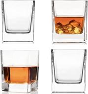 rocks glasses square whiskey glass logo