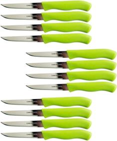img 4 attached to 🔪 BRENIUM 12-Piece Paring and Garnishing Knife Set with Straight Edge 3 Inch Blade, Stainless Steel, Spear Point, Ideal for Fruit & Vegetable Cutting, Peeling - Green