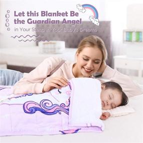 img 3 attached to 🦄 Topblan 3lb Weighted Blanket for Kids, Sherpa Fleece Blanket with Whimsical Patterns, Calming Blanket for Peaceful Sleep, 36x48 inches - Purple Unicorn