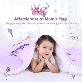 img 1 attached to 🦄 Topblan 3lb Weighted Blanket for Kids, Sherpa Fleece Blanket with Whimsical Patterns, Calming Blanket for Peaceful Sleep, 36x48 inches - Purple Unicorn