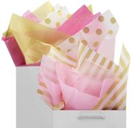 🎁 tissue gift wrapping paper - 60 sheets metallic gold set - premium quality recyclable bulk - 26” x 20” - ideal for art craft decoration, birthdays, weddings, baby showers - bllalalab (pink &amp; gold) logo