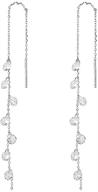 💎 sluynz 925 sterling silver sparkling cz droplet dangle earrings: elegant long threaders for women & teen girls logo