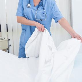 img 1 attached to 🛏️ Optimized Search: Hospital Bed Sheets Bundle - Stretchy Knit Jersey Sheet Set 36” x 84” x 14” (Pack of 4)