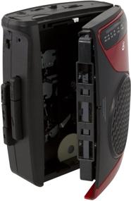 img 1 attached to 🎧 Портативный кассетный плеер GPX (CAS337B) - компактный размер, работает от батареек, дизайн красный/черный