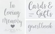 📦 darware rustic white wooden wedding reception signs - set of 3 for guests, gifts, and memorial logo