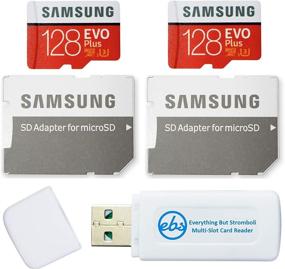 img 4 attached to 📷 Samsung 128GB Evo Plus MicroSD карта (2 шт. EVO+) Класс 10 SDXC карта памяти с адаптером (MB-MC128HA) Набор + все, кроме Stromboli Micro & SD Card Reader