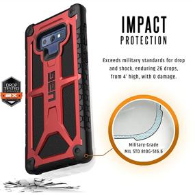 img 1 attached to 📱 URBAN ARMOR GEAR UAG Samsung Galaxy Note 9 Monarch Feather-Light Rugged Case - Military Drop Tested [Crimson Color]