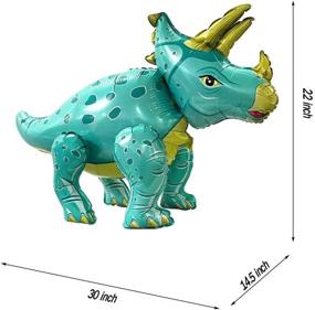 img 3 attached to Giant Triceratops Dinosaur Balloon: Perfect Birthday Party Decorations for Kids and Adults - Cute Self Standing Dino Aluminium Foil Balloons and Inflatable Animal Balloons of Premium Quality