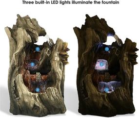 img 1 attached to 🌊 Каскадный фонтан Sunnydaze Cascading Caves с подсветкой LED - с подключением к электросети - элемент декора для дома, офиса, спальни или гостиной - 14 дюймов