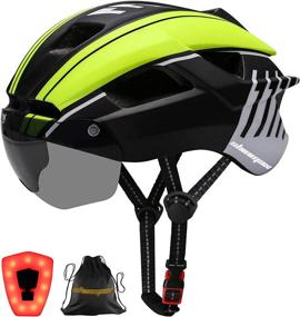 img 4 attached to Ultimate Protection: Shinmax BC-033 Bike Helmet with USB Rechargeable Light, Detachable Magnetic Goggles, and Backpack Reflective Strap for Adult Mountain Road Cycling