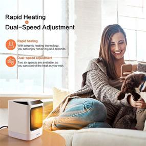 img 2 attached to SmartDevil Space Heater - 800W Mini Portable Heater with Timer, 2 Heating Settings, LED Lights - Ideal for Office, Bedroom, Kitchen (White)