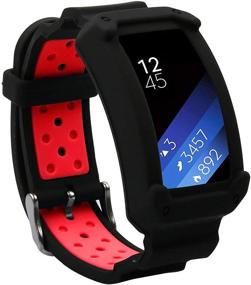 img 4 attached to 📱 Силиконовый ремешок замена для часов, ремешок Wonlex для Samsung Gear Fit2 / Fit2 Pro, совместим с Galaxy Gear Fit2 SM-R360 и Fit 2 Pro, для мужчин и женщин, черный/красный