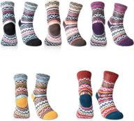 🧦 5 pairs of women's winter wool socks - thick, soft & warm for skiing and christmas gift логотип