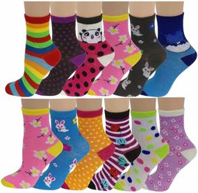 img 1 attached to 🧦 Affordable 100 Pairs Wholesale Lot Kids Novelty Design Crew Socks: Girls and Boys Collections