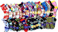 🧦 affordable 100 pairs wholesale lot kids novelty design crew socks: girls and boys collections logo