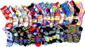 img 4 attached to 🧦 Affordable 100 Pairs Wholesale Lot Kids Novelty Design Crew Socks: Girls and Boys Collections