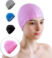 🏊 premium aqtivaqua spandex swim cap with advanced protective layer: top-quality swimming caps for adult men and women logo