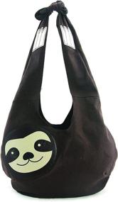 img 4 attached to 👜 Canvas Sleepyville Critters Hang Loose Sloth Hobo Bag with Sleepy Vibes