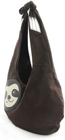 img 3 attached to 👜 Canvas Sleepyville Critters Hang Loose Sloth Hobo Bag with Sleepy Vibes