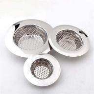 🛁 3-pack drain hair catcher set: shower & bathtub drain cover, kitchen sink strainer, stainless steel bathroom sink stopper - sizes range from 2.13" to 4.5 логотип