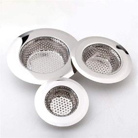 img 4 attached to 🛁 3-Pack Drain Hair Catcher Set: Shower & Bathtub Drain Cover, Kitchen Sink Strainer, Stainless Steel Bathroom Sink Stopper - Sizes Range from 2.13" to 4.5