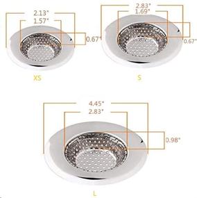 img 3 attached to 🛁 3-Pack Drain Hair Catcher Set: Shower & Bathtub Drain Cover, Kitchen Sink Strainer, Stainless Steel Bathroom Sink Stopper - Sizes Range from 2.13" to 4.5