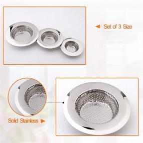 img 1 attached to 🛁 3-Pack Drain Hair Catcher Set: Shower & Bathtub Drain Cover, Kitchen Sink Strainer, Stainless Steel Bathroom Sink Stopper - Sizes Range from 2.13" to 4.5