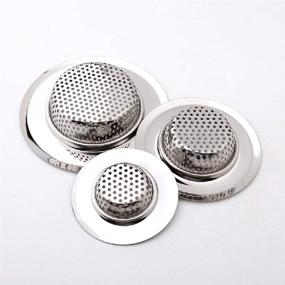 img 2 attached to 🛁 3-Pack Drain Hair Catcher Set: Shower & Bathtub Drain Cover, Kitchen Sink Strainer, Stainless Steel Bathroom Sink Stopper - Sizes Range from 2.13" to 4.5