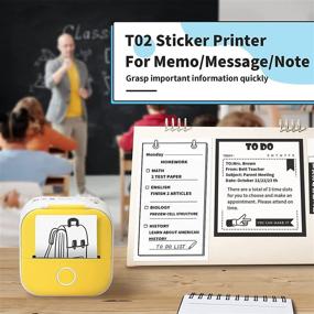 img 1 attached to 🖨️ Phomemo T02 Sticker Maker - Portable Pocket Thermal Instant Photo Printer - Mini Printer, Wireless Receipt Label Maker Printer for Sticky Scrapbook, Label - Sticker Maker Machine