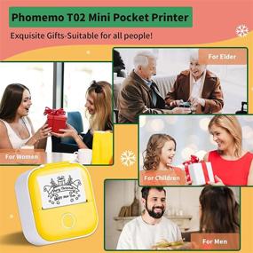 img 3 attached to 🖨️ Phomemo T02 Sticker Maker - Portable Pocket Thermal Instant Photo Printer - Mini Printer, Wireless Receipt Label Maker Printer for Sticky Scrapbook, Label - Sticker Maker Machine