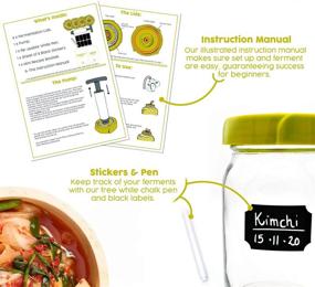 img 3 attached to 🥗 Complete Fermentation Kit: 4 Lids, 4 Glass Weights, Pump, Vegetable Tamper, Sticker and Pen Set, and a Mini Recipe Booklet - DIY Fermentation Made Easy!