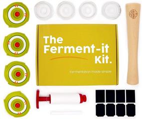 img 4 attached to 🥗 Complete Fermentation Kit: 4 Lids, 4 Glass Weights, Pump, Vegetable Tamper, Sticker and Pen Set, and a Mini Recipe Booklet - DIY Fermentation Made Easy!