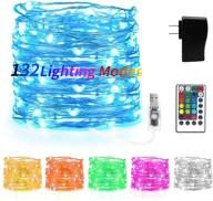 🎇 kaulsoue 132 lighting modes - 16 colored led fairy lights: color changing, 33ft 100 led twinkle string lights - plug-in usb powered with adapter, remote control timer - ideal for bedroom, indoor christmas décor logo