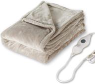 🔥 tefici electric heated blanket throw – 3 heating levels, auto off, super cozy soft throw – fast heating, machine washable – home & office use – 50"x 60" camel logo