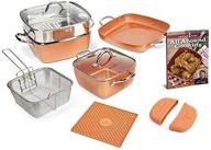 copper chef non-stick cookware set: 12-piece caseserole pots, pans, and accessories logo