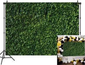 img 4 attached to Seamless Vinyl Nature Theme Green Leaves Photography Studio Backdrops 7x5ft - Ideal for Party Decorations, Lawn Grass Banners, and Props