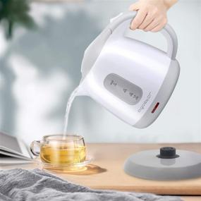 img 3 attached to Aigostar Juliet - Mini Electric Tea Kettle: Portable Water Kettle, 1.0 L, BPA-Free, 1100W, Grey and White