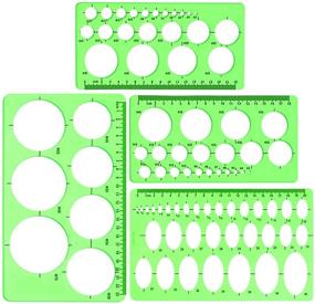 img 4 attached to 📐 Clear Green Plastic Measuring Templates for Office, School, Building Formwork, and Drawing - Circle and Oval Template, 4 Pack Geometric Ruler Templates (3 Styles)
