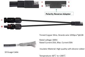 img 3 attached to ⚡️ 10AWG Solar Panel Connectors | MC4 to SAE Adapter | PV Extension Cable for RV Caravan Solar Panels Battery Charger Kit | Includes Two SAE to SAE Polarity Reverse Adapters