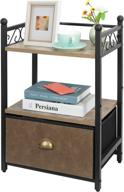 nightstand storage drawers ksarou industrial logo