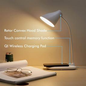 img 3 attached to LAIWOO LED Desk Lamp with Wireless Charger: Flexible, Touch Control, Eye Caring Lights for Home Office