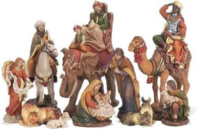img 1 attached to 🎄 Dicksons Exotic Animals Three Kings Nativity Set: 10-Piece Resin Stone Figurine Collection for Christmas