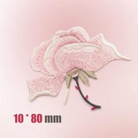 img 2 attached to 🌸 2 Pack Delicate Pink Flower Embroidered Patches - Iron On & Sew On Applique for Custom Backpacks in Women's, Girls', Kids' Fashion