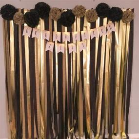 img 3 attached to 🎉 PartyWoo Crepe Paper Streamers: 82ft Gold, Silver, and Black Party Decorations for Birthdays, Weddings, and Events - Pack of 6
