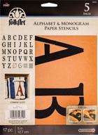 🎨 folkart stencil paper: serif alphabet & monogram 5" - high-quality crafting tool logo